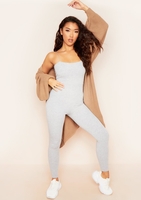 Zoe Light Grey Thin Strap Jumpsuit