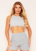 Zuri Grey Ribbed Race Crop Top