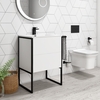 600mm White Freestanding Vanity Unit with Basin - Nero