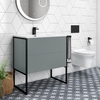 900mm Grey Freestanding Vanity Unit with Basin - Nero