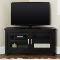 Black Wood Corner TV Unit with Storage - TVs up to 50 - Foster