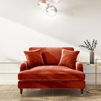 Burnt Orange Velvet Loveseat - Payton