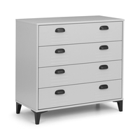 Grey Locker Metal Effect Chest of 4 Drawers - Julian Bowen