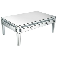 Large Mirrored Coffee Table with Storage - Jade Boutique