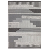 Monty Indoor/Outdoor Black & Grey Geometric Rug - 200x290cm