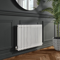 Nambi White 2 Column Horizontal Radiator - 600 x 828mm