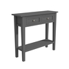 Narrow Grey Console Table with Drawers - Elms