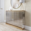 Narrow Mirrored Radiator Cover with Gold Detail - Sophia