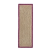 Natural Jute Runner Rug with Raspberry Pink Border - 67x200cm - Ripley