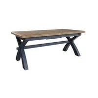Navy & Oak Extending Refectory Table - Seats 8 - Pegasus