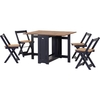 Navy and Pine Space Saving Dining Table and Chairs - Seats 4 - Santos