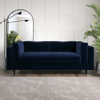 Navy Blue Velvet 3 Seater Sofa in a Box - Frankie