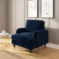 Navy Blue Velvet Armchair - Payton