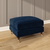 Navy Blue Velvet Footstool - Payton