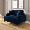 Navy Blue Velvet Loveseat - Payton
