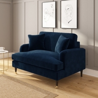 Navy Blue Velvet Loveseat - Payton