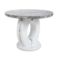 Neptune Round Marble Effect Top Dining Table