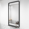 Nero Matt Black Bathroom Mirror with Shelf - 500 x 900mm