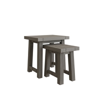 Nest of 2 Grey Oak Side Tables - Ambleside