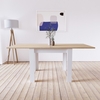 Small Square Cream and Oak Space Saving Dining Table - Seats 4 - New Town