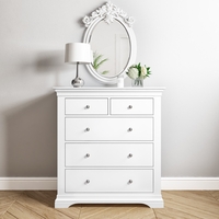 White French Tall Chest of 5 Drawers - Olivia