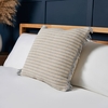 100% Cotton Stripe Cushion with Fringe,  Grey