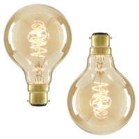 2 Pack of 40W BC B22 Vintage Filament Globe Bulb,  Tinted