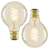 2 Pack of 40W BC B22 Vintage Globe Filament Bulb,  Clear