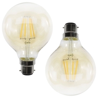 2 Pack of 4W LED BC B22 Vintage Filament Globe Bulb,  Tinted