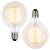 2 Pack of 6W LED ES E27 Vintage Filament Large Globe Bulb,  Tinted