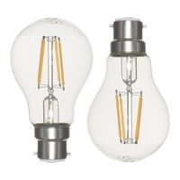 2 Pack of 6W LED Vintage Style BC B22 Classic Light Bulb,  Natural White