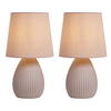 2 Pack of Freya Teardrop Ceramic Table Lamps,  Dusky Pink