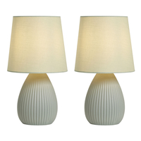 2 Pack of Freya Teardrop Ceramic Table Lamps,  Mossy Green