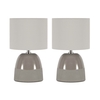 2 Pack of Western Glaze Table Lamps with Shade,  Grey