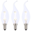 3 Pack of 2W LED SES E14 Vintage Filament Candle Bulb,  Clear