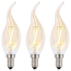 3 Pack of 2W LED SES E14 Vintage Filament Candle Bulb,  Tinted