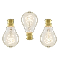 3 Pack of 40W BC B22 Vintage Filament Bulb,  Clear
