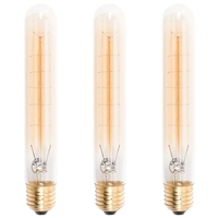 3 Pack of 40W ES E27 Vintage Tube Filament Bulb,  Tinted
