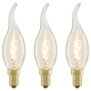 3 Pack of 40W SES E14 Bent Tip Vintage Filament Candle Bulb,  Clear