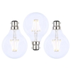 3 Pack of 4W LED BC B22 Vintage Filament Globe Bulb,  Clear