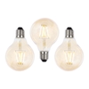 3 Pack of 4W LED ES E27 Vintage Filament Globe Bulb,  Tinted