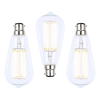 3 Pack of 6W LED BC B22 Vintage Filament Teardrop Bulb,  Clear