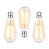 3 Pack of 6W LED BC B22 Vintage Filament Teardrop Bulb,  Tinted