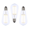 3 Pack of 6W LED ES E27 Vintage Filament Teardrop Bulb,  Clear