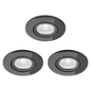 3 Pack of Ruva Fire Rated LED IP65 Downlight,  Black Chrome