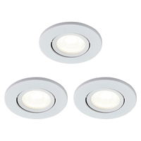 3 Pack of Ruva Fire Rated LED IP65 Downlight,  Matte White