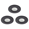 3 Pack of Ruva Fire Rated LED IP65 Downlight,  Satin Black