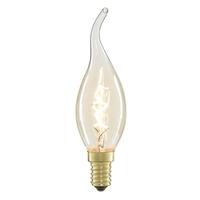 40W SES E14 Bent Tip Vintage Filament Candle Bulb,  Clear