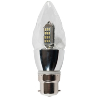 4W LED BC B22 Diamond Effect Candle Bulb,  Cool White