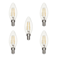 5 Pack of 4W LED Vintage Style SES E14 Candle Light Bulb,  Natural White
